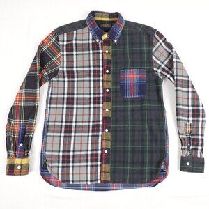 Beams Plus Japan Flannel Check Panel Shirt Men's Small - Medium Patchwork